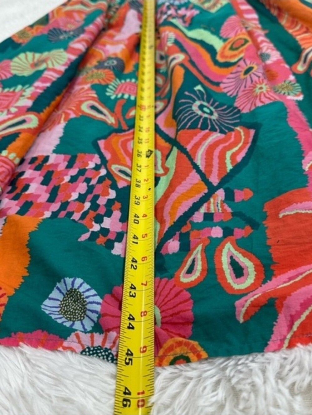 Farm Rio x Anthropologie Womens Small Multi Pleated Palm Midi Dress Resort Wear - Picture 9 of 13